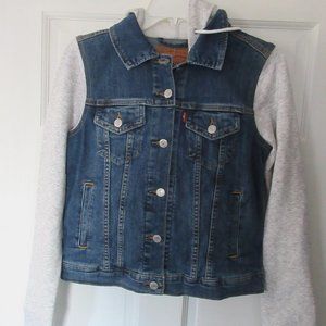 Womens Levi Denim / Fleece Trucker Jacket SZ Small